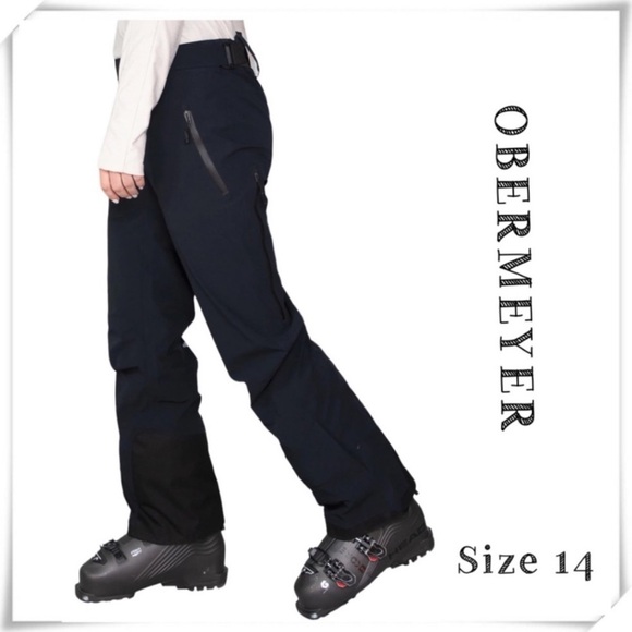 OBERMEYER Winter Ski Snowboarding Pants In Black Size 14 - Picture 1 of 11
